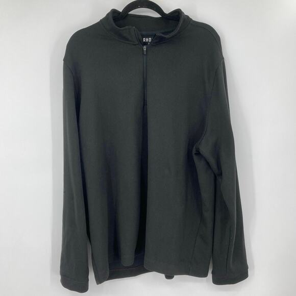RHÔNE Commuter 1/4 Zip Pullover Black Sweater Men’s XXL Made in the USA - Picture 2 of 12